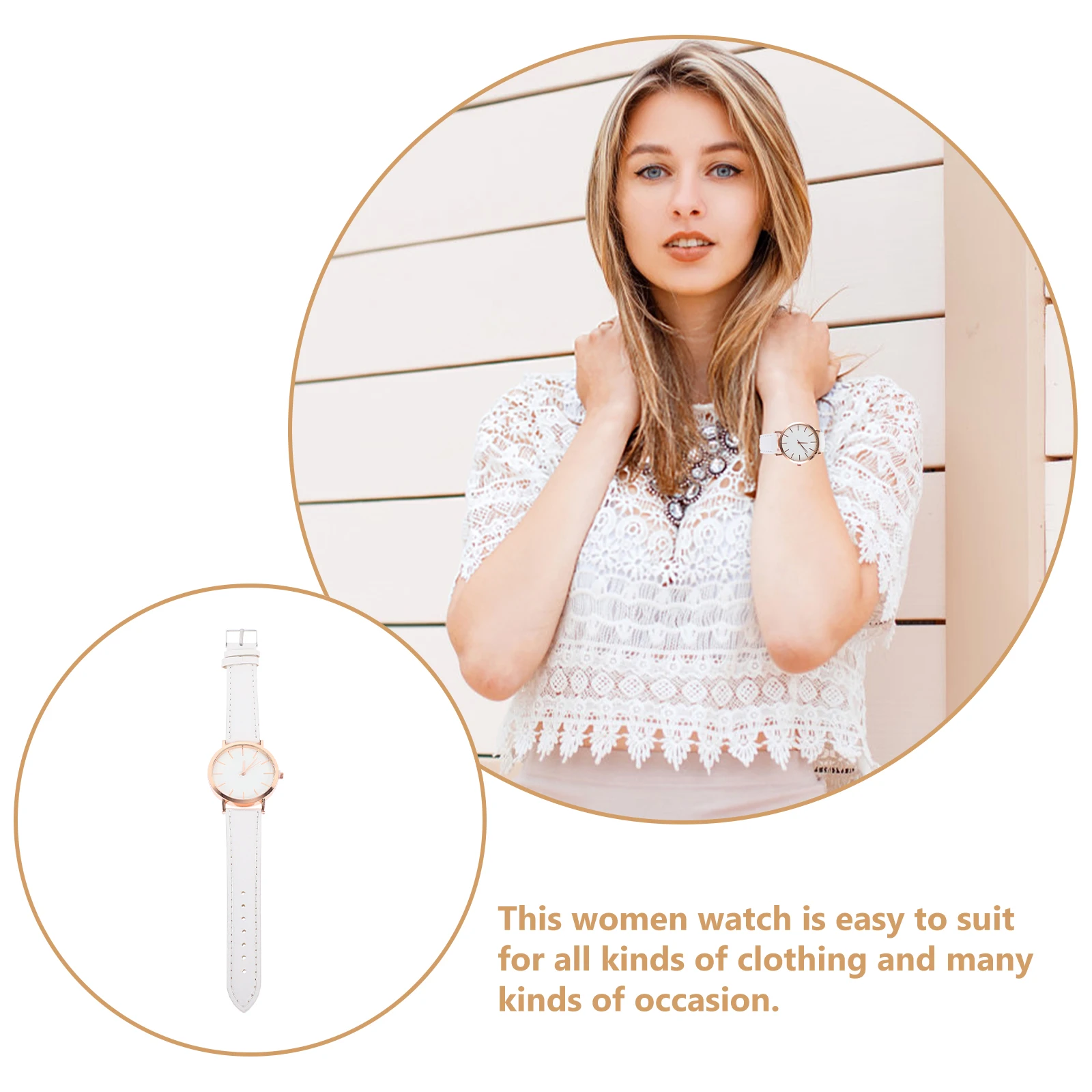 ساعة كوارتز بحزام نسائي من البولي يوريثان، ساعة نسائية مريحة وخفيفة الوزن، ساعات هدايا مزخرفة للنساء هدية عيد ميلاد