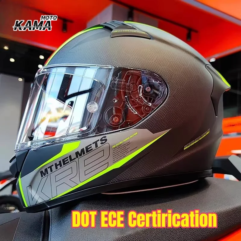 MT KRE Motorcycle Helmet Full Face Capacete Snake Carbon Fiber Casco MT Colour Lens DOT ECE Certification For Honda For Yamaha