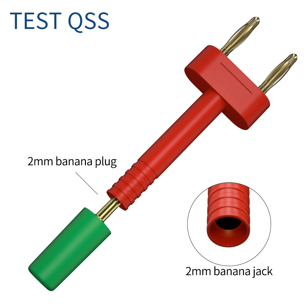 QSS 5PCS 2MM Gold Plated Short Circuit Plug Socket Jumper 2 Revolution 1 Mother Spacing 10MM Short Connector Socket