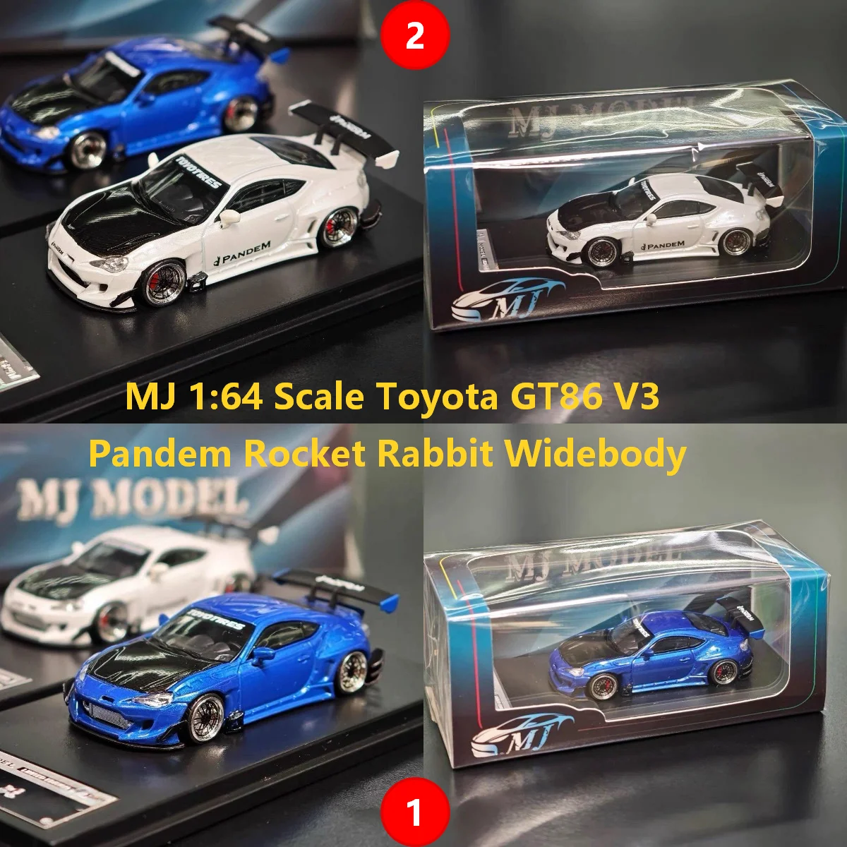 Diecast MJ 1:64 Scale Toyota GT86 V3 Pandem Rocket Rabbit Widebody Alloy Car Model