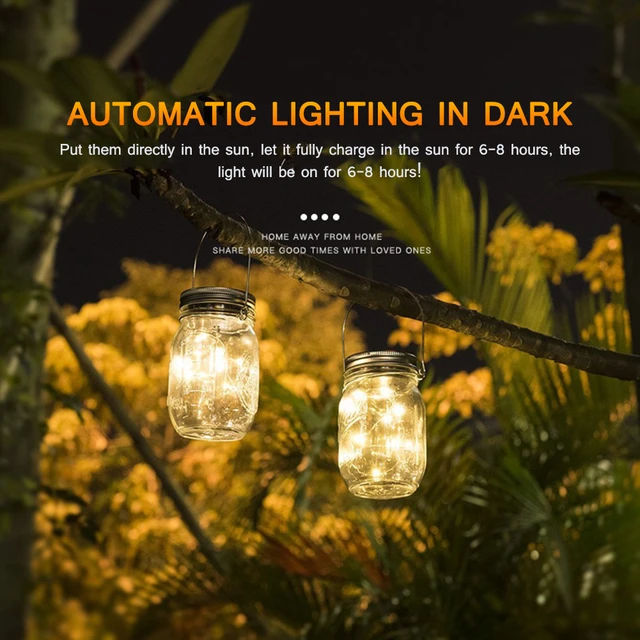 Solar Mason Jar Light Garden Lawn Ornament Lamp Waterproof Hanging Vertical Sun Lamp Portable Glass Mason Jar Light No Jar AliExpress 39