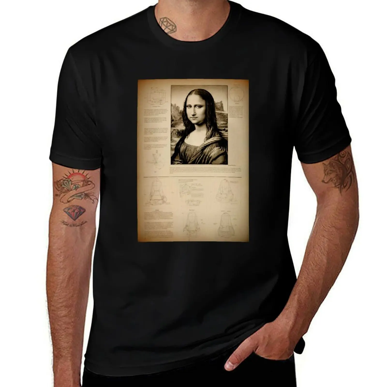 

Mona Lisa - Leonardo da Vinci drawing T-Shirt shirts graphic tops rapper graphic tees t shirts for men