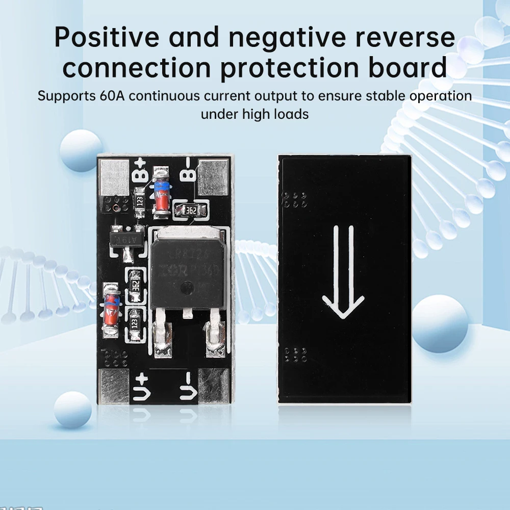 DC 3V-28V 12A Anti Reverse Connection Module Battery Capacitor Positive&Negative Polarity Reverse Connection Protection Board