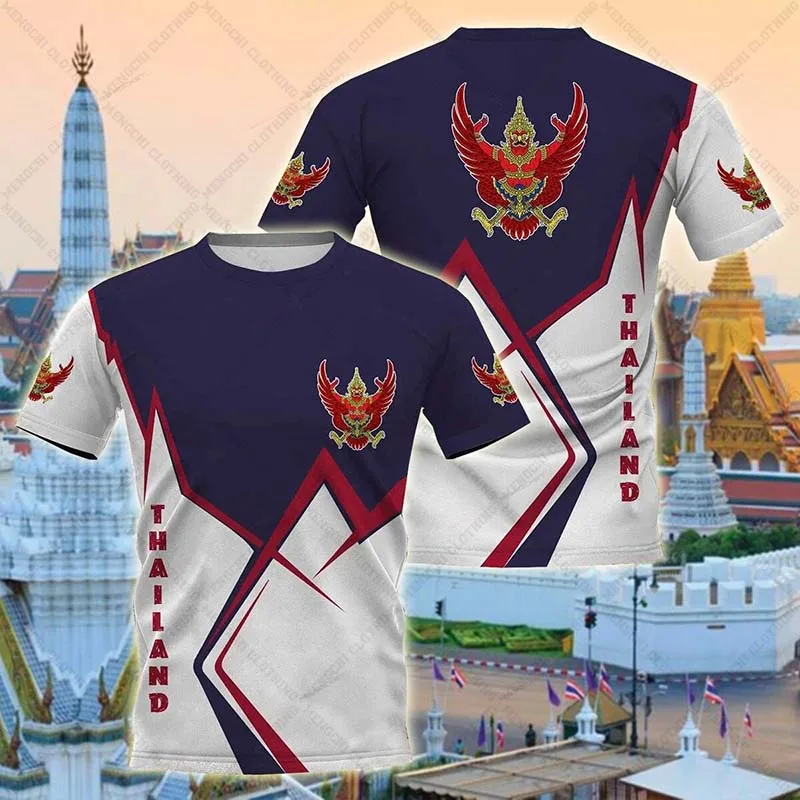 Thailand Emblem Customize Graphic T-shirts Summer Casual Unisex Tees Short Sleeve Tops Adults and Kids Sportswear