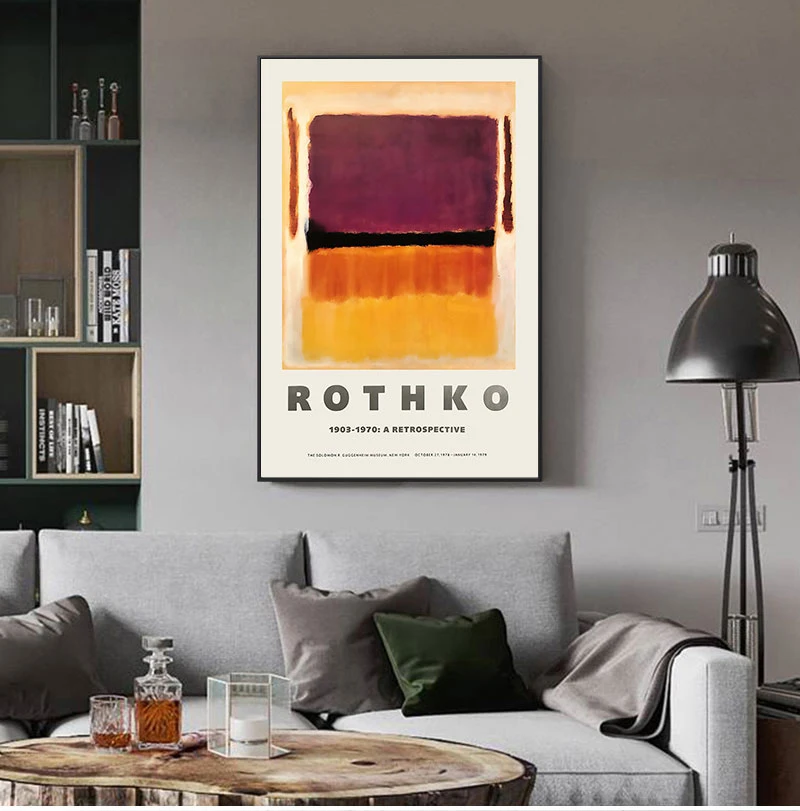 Mark Rothko Exhibition Poster for The Guggenheim Museum New York 1970 Museum Print Abstract Wall Art Canvas Painting Home Decor