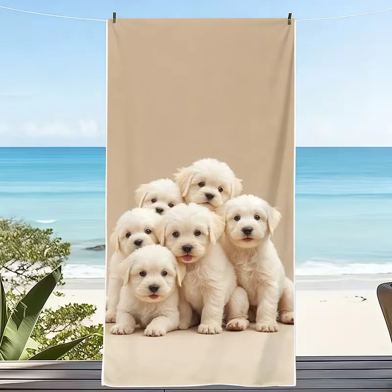 Beach Towels Cute Pet Dog Collection Adults and Teenagers Quick Drying Swimming Pool Towels Travel Swimming and Picnic Towels