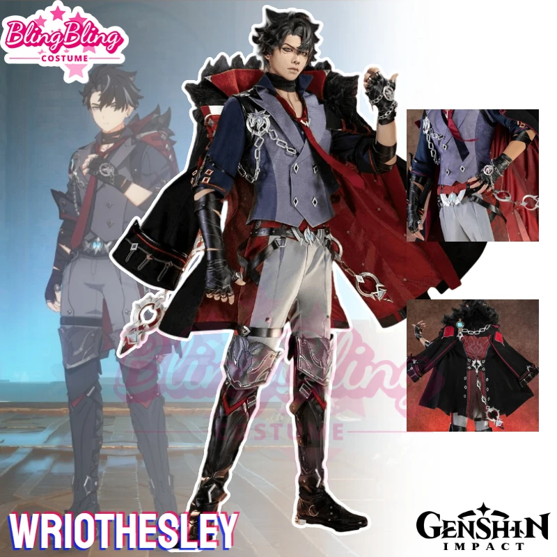 Genshin Impact Wriothesley Cosplay Cosutme Game Genshin Impact Night's Chilling Howl Costume Full Set Halloween Carnival Costume