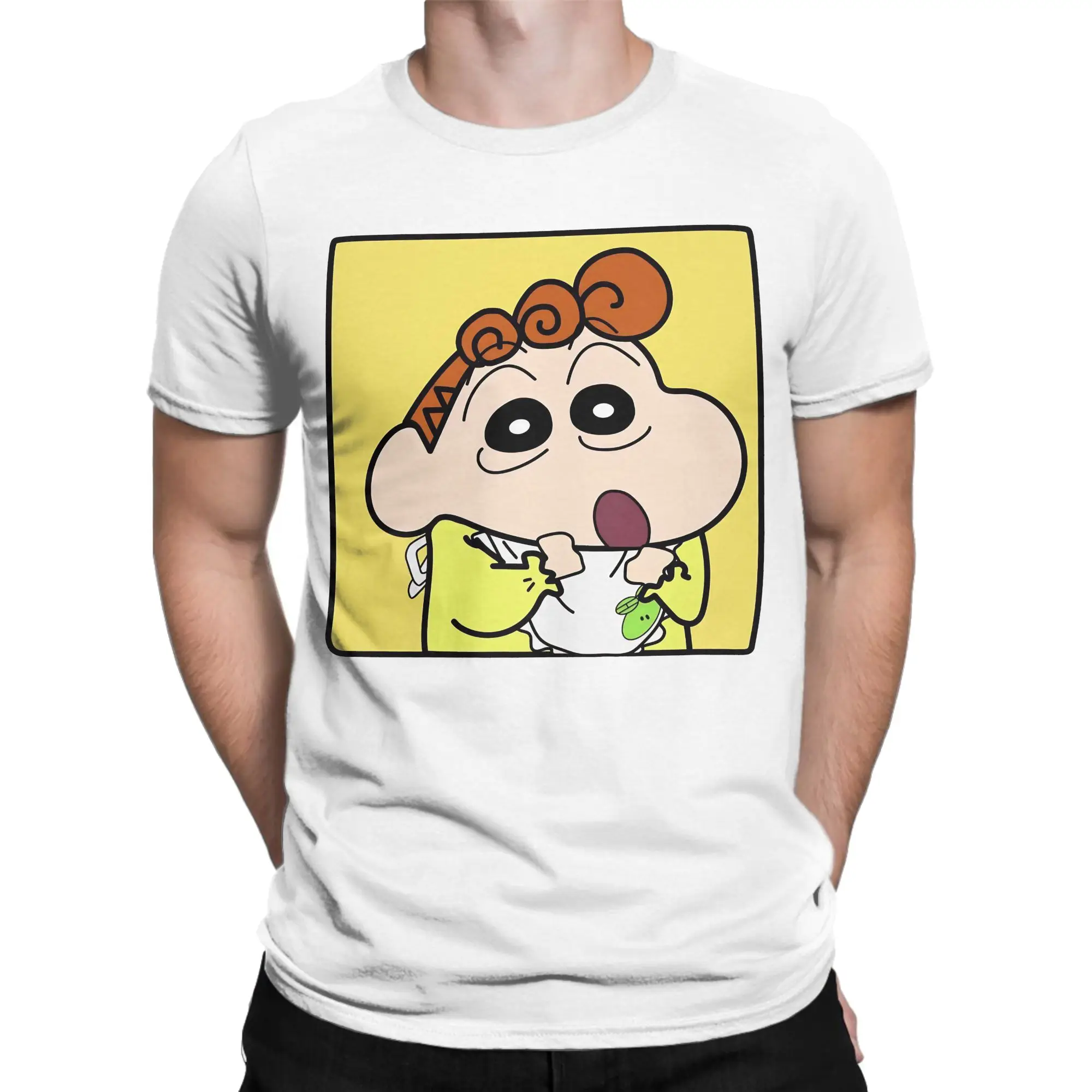 Aesthetic C-Crayon S-Shin-chans T-Shirt For Men Women Round Neck Short Sleeve Tops Shirts Hima‑chan Cotton Summer Clothes