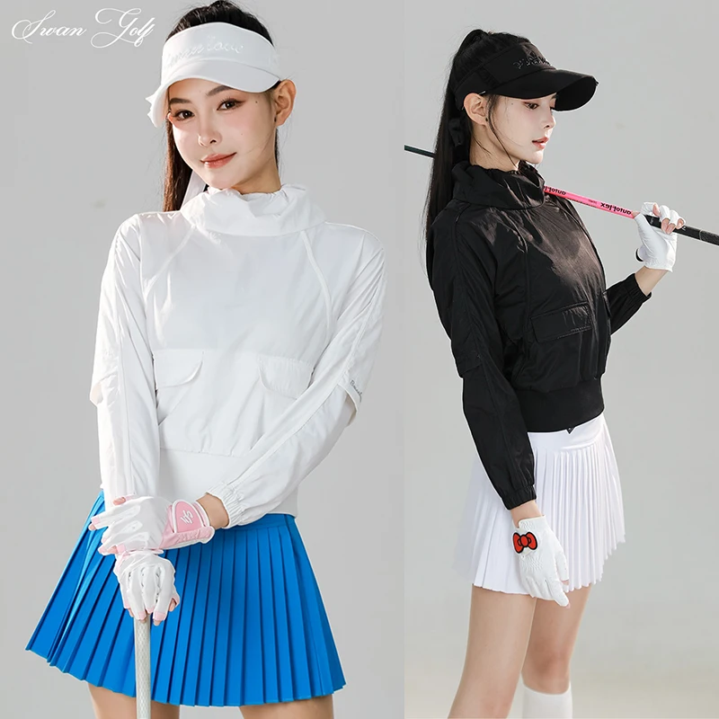 

SG Golf женское тонкое пальто-тренч быстросохнущая куртка с длинными рукавами и воротником-стойкой женский тонкий спортивный топ ветрозащитные легкие рубашки
