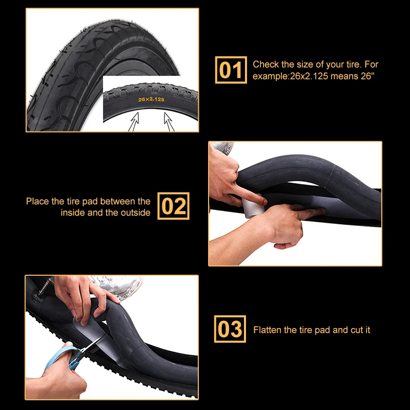 Bike Repair Stab Tape Pad Accessaries Bicycle Tire Liner MTB Road Anti Puncture Proof Belt For 700C 26\