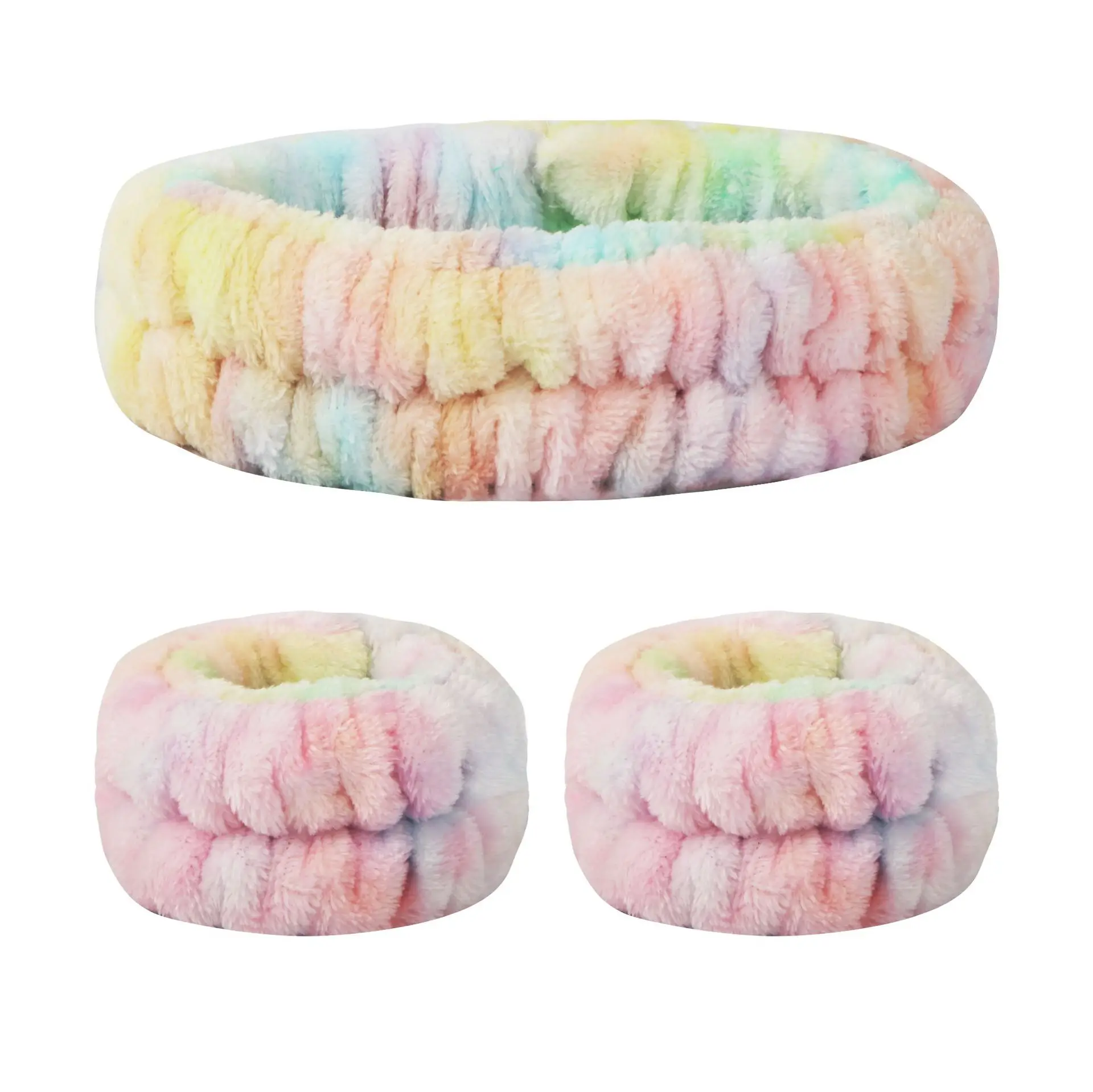 Samtweiches, elastisches Stirnband, Gesichtswasch- und Make-up-Stirnband, Haargummi, Gesichtswasch-Set, wasserdichtes Handgelenkschlaufe und Heanband-Set – Detail 18