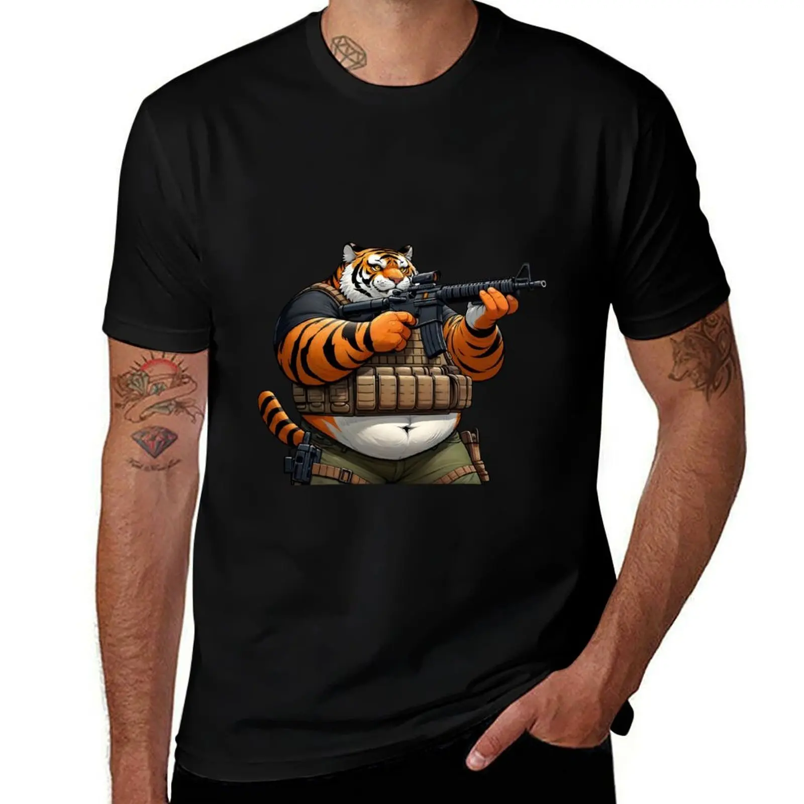 

Tactical Tiger T-Shirt Relaxed Fit Casual Short Sleeve Top