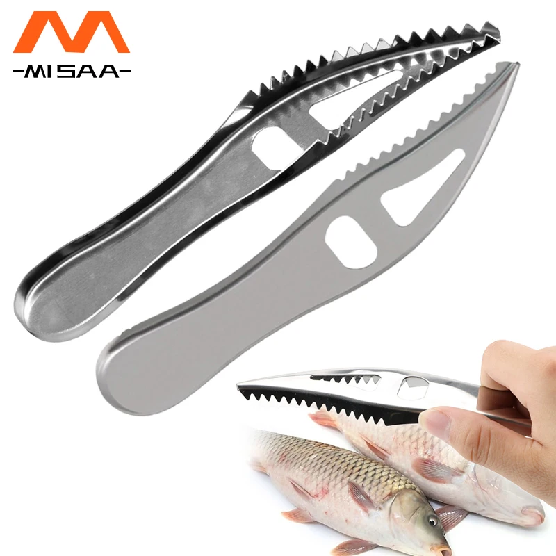 Stainless Steel Fish Scale Knife Fish Skin Scale Scraper Peeler Seafood Tools Scaler Brush Fish Scale Planer Kitchen Accessories