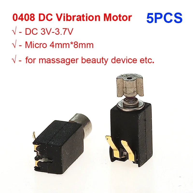 5PCS Black 0408 coreless vibration motor 4*8 Mobile Phone Vibrating Contacts Motor DC 3V-3.7V Soldered Wire Vibrator