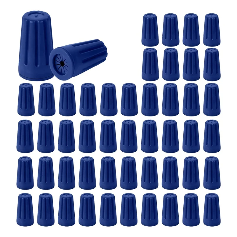 50Pcs Crimping Cap S2 Outdoor Electrical Wire Connectors For Sprinkler LED Landscape Light Irrigation Valves Blue