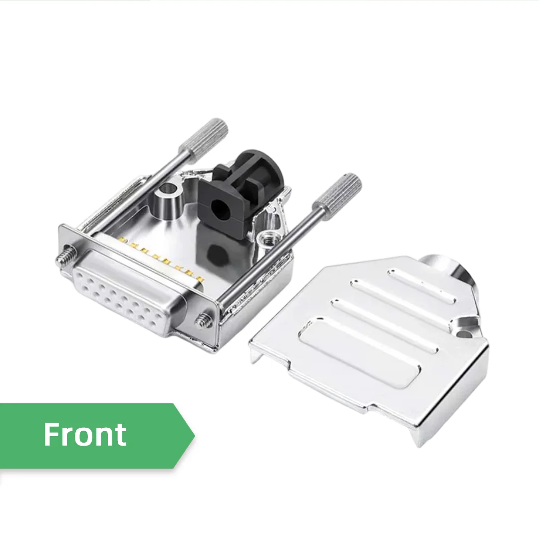 DB15 Connector Male Female 2 Row 15 Pin Industrial Solid Pin DB15 Serial Parallel Port Connector Metal Shell Plug Adapter