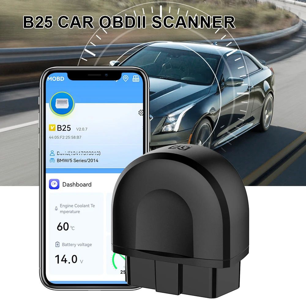 Car Fault Code Reader On-BDII Auto Diagnostic Tool Bluetooth-Compatible 5.0 V1.5 On-BD2 Scanner Diagnostic Car Scanner Tool