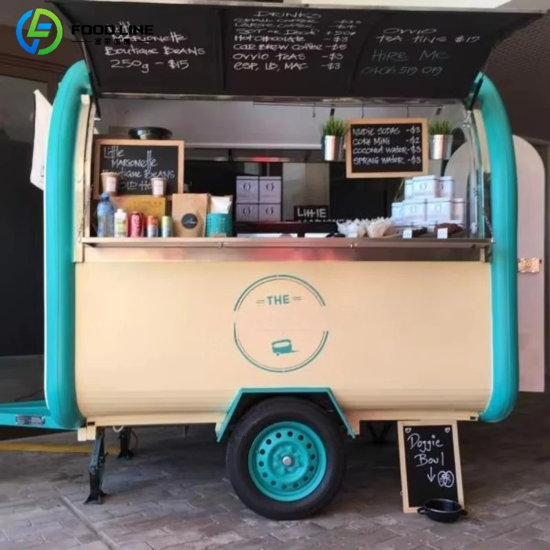 

Food Truck Trailer Mobile Kitchen 2 Wheel Food Trailer Support Customized Food Trailers Fully Equipped Kitchen Weatherproof