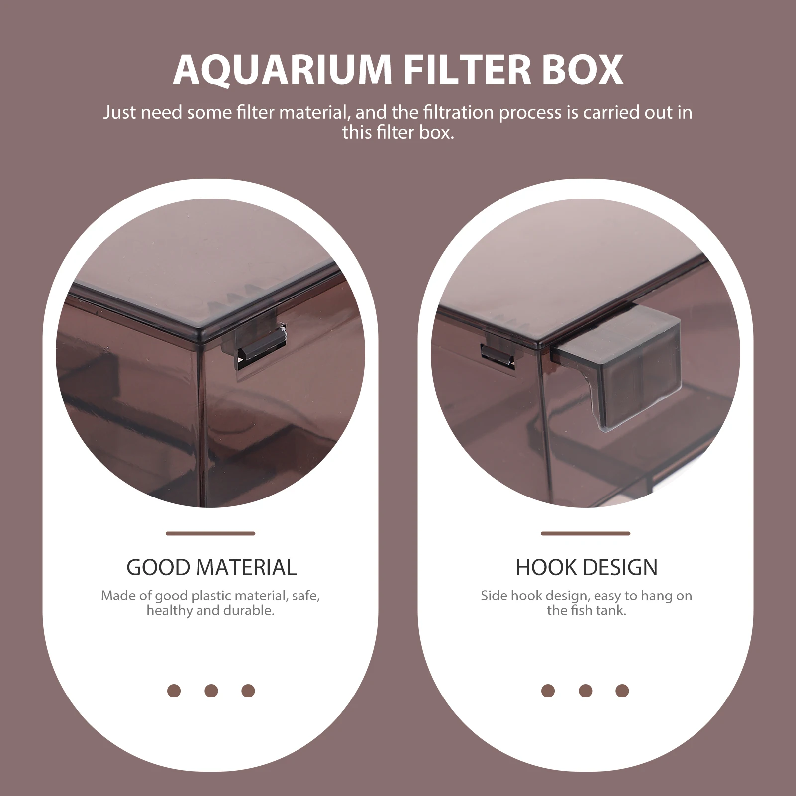 

U Shaped Filter Box for Fish Tank Aquarium Empty Containers Accessories Supplies Premium Quiet Filtration Turtle Clean Water