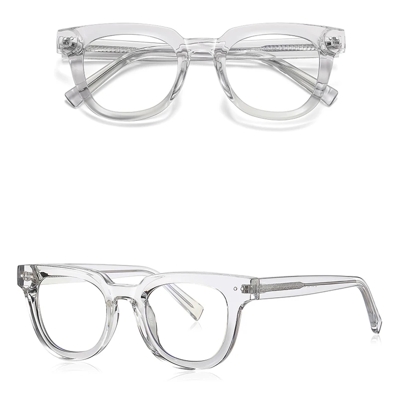 Peekaboo TR90 Anti-Blaulicht-Brille für Herren, Retro-Stil, klare Gläser, optischer Brillenrahmen, Damen, klare Gläser, Nieten, Unisex – Detail 9