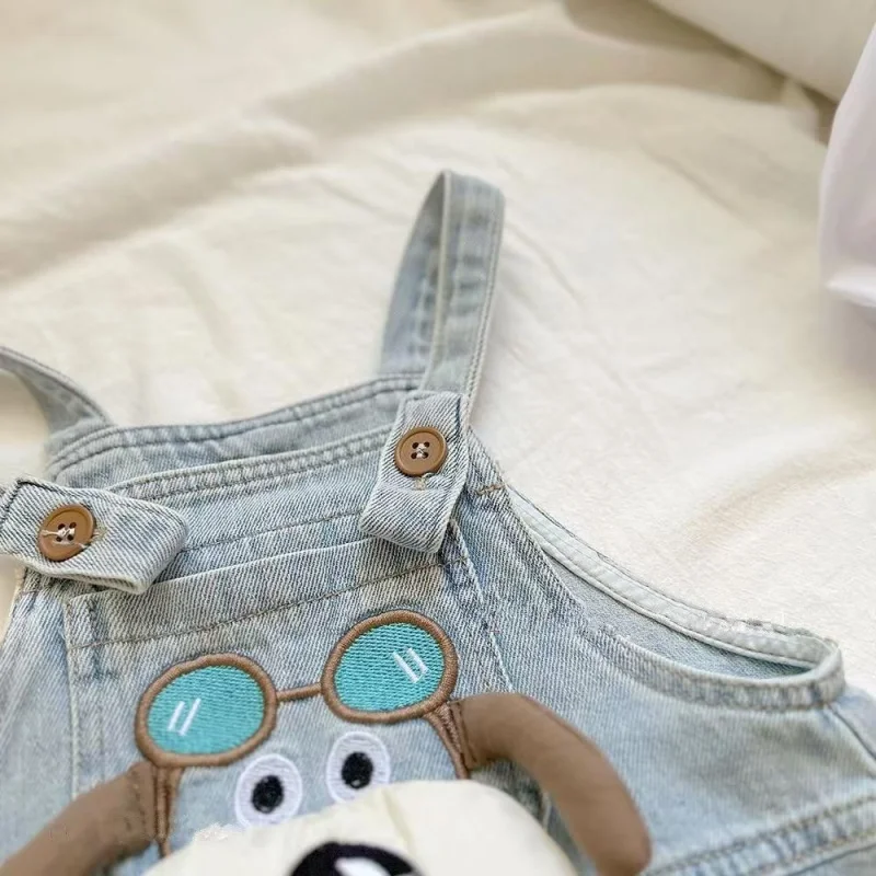 Baby Denim Overalls Shorts Kinderkleding Zomer Nieuwe Koreaanse versie Jongen en meisje Cartoon Puppy Casual Shorts