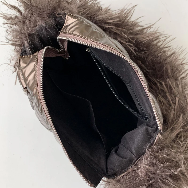 حقائب كورية منفوخة كاجوال للنساء، حقائب يد ومحافظ فاخرة بتصميم جديد لعام 2026، مصنوعة من خيوط تطريز البوليستر، مزينة بصوف الحمل الصناعي، حقيبة كتف صغيرة تحت الإبط جودة عالية ًالشحن مجانا وصول الشحن السريع