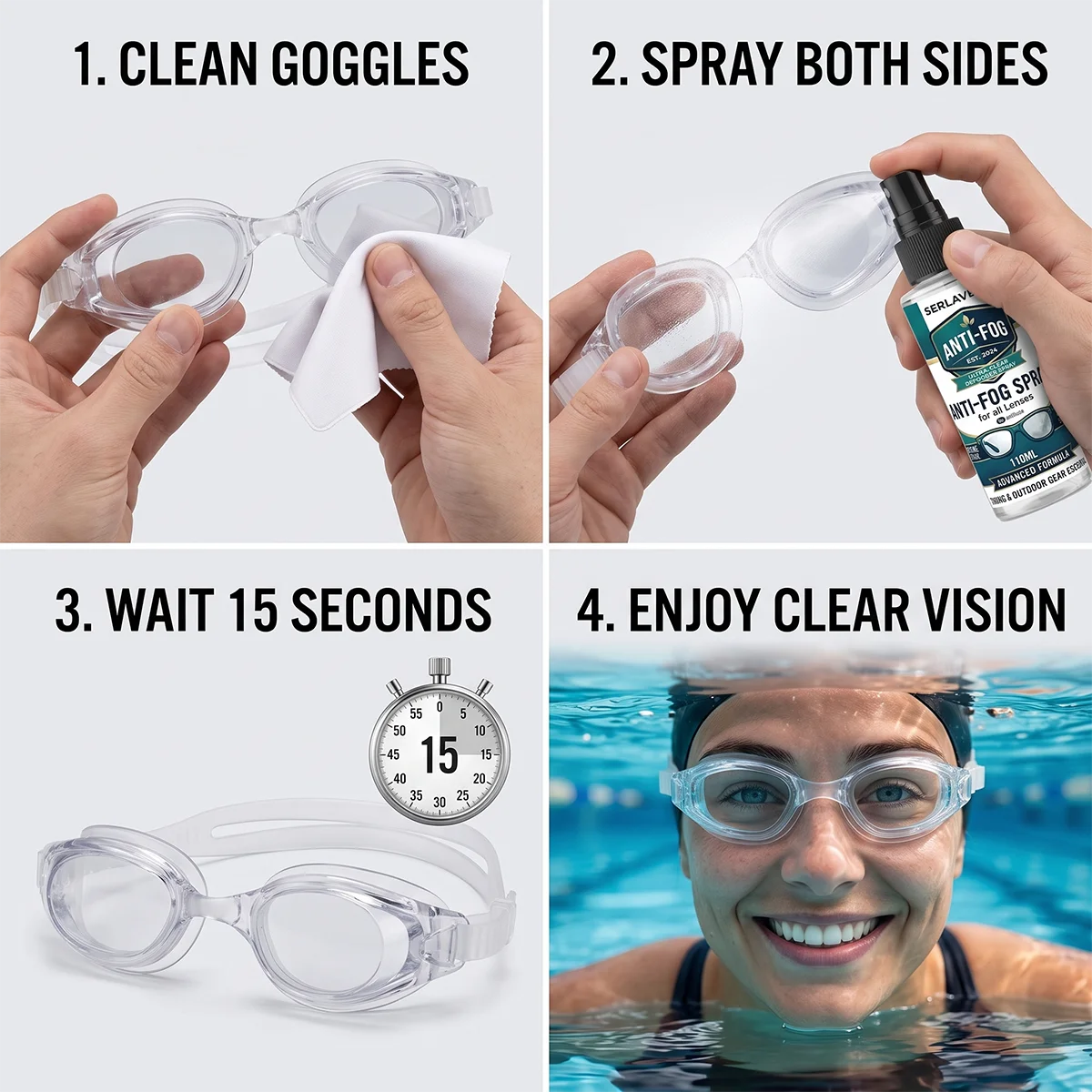 Long-Lasting Anti-Fog Spray fo - Swimming Goggles Anti Fog recension och pris