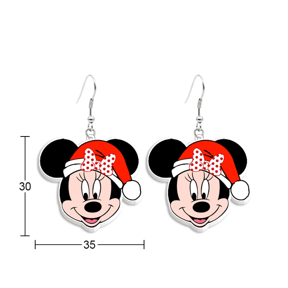 Anting-anting unik, gaya Disney Mickey, anting-anting lucu, liontin akrilik, anting menjuntai, Perhiasan Natal, hadiah kreatif untuk Natal