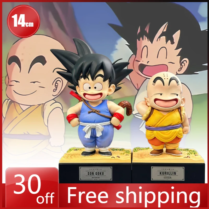 

14cm Dragon Ball Figure Son Goku Figures Krillin Figurine Anime Action Collection System Desktop Ornaments Room Decoration Toy