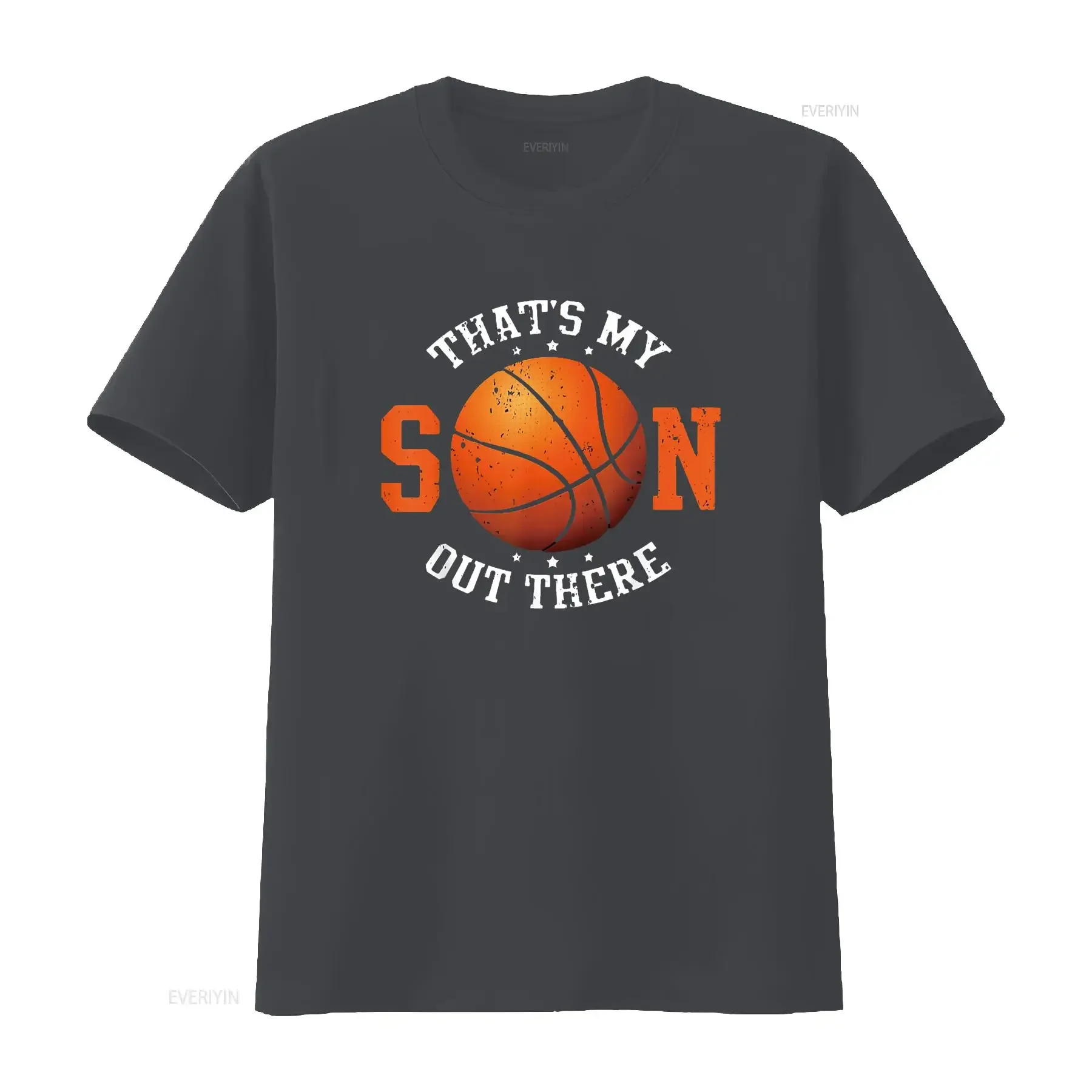 تي شيرت نسائي That s My Son Out There كرة السلة للأم والأب مضحك تي شيرت أسود 2XL عتيق مغسول ملابس الشارع أنيقة #4