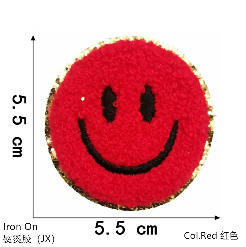 10 Pcs Smiling Series Embroidered Patches Iron Stick On Clothing Hat Bag Shoe Repair Material Phone Gift Box Decor DIY Accessory