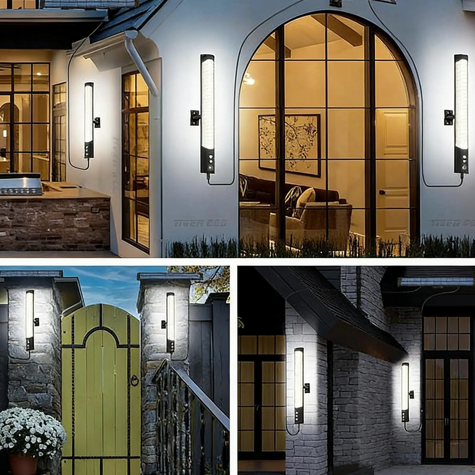 

Wall Solar Lights Outdoor 3 Modes Solar Waterproof Smart Sensor Lamp With Remote Decorative Wall Pendant Light For Landscape