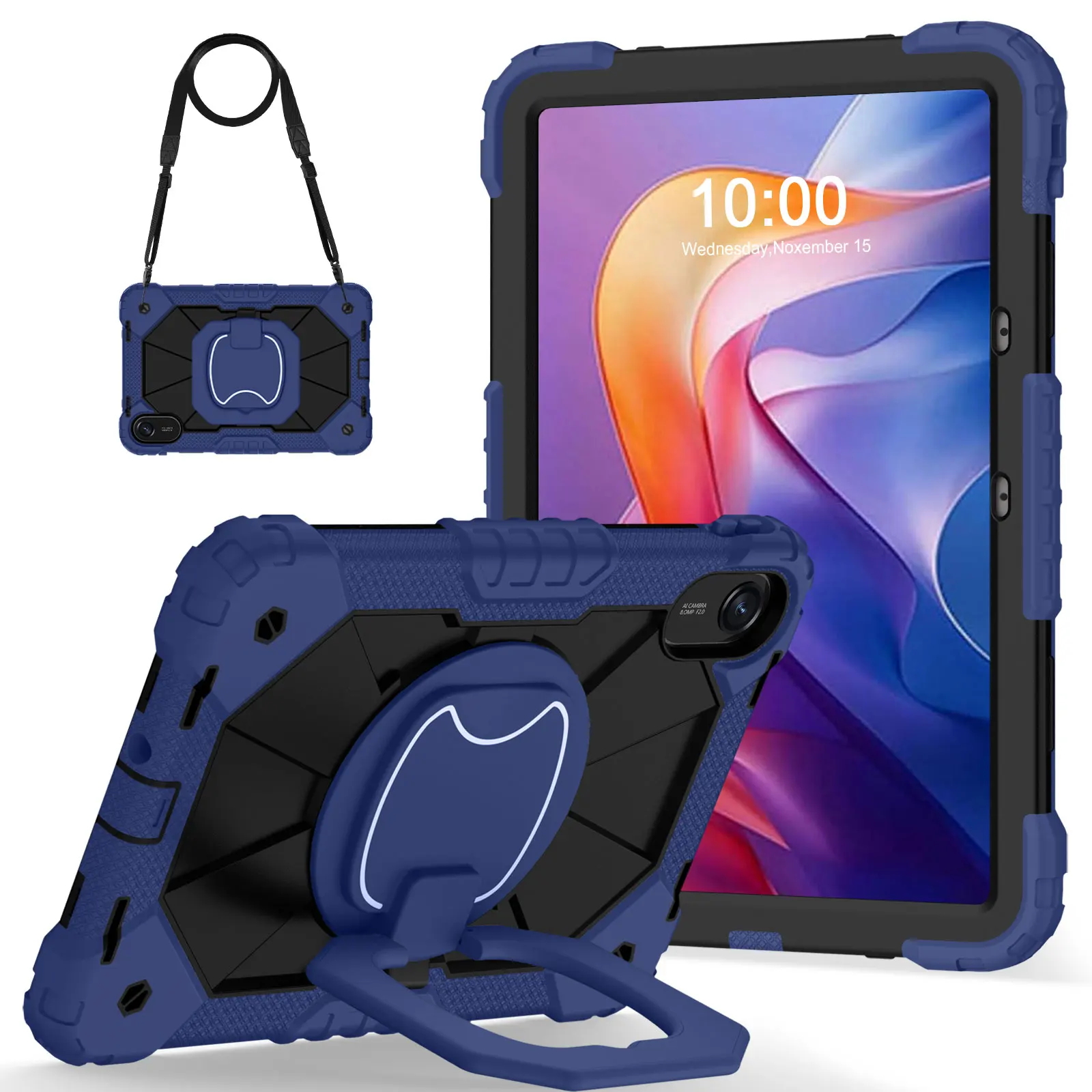 

Rotating Stand Case For Xiaomi Redmi Pad 2 2025 11 inch Model 25040RP0AG 25040RP0AI Handle Grip Armor Cover With Shoulder Strap