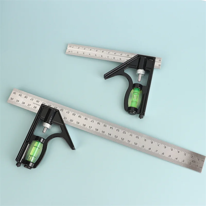 Angle Square Measuring Tools Set Precise Stainless Steel Aluminium Durable Adjustable Combination Spirit Level 12\