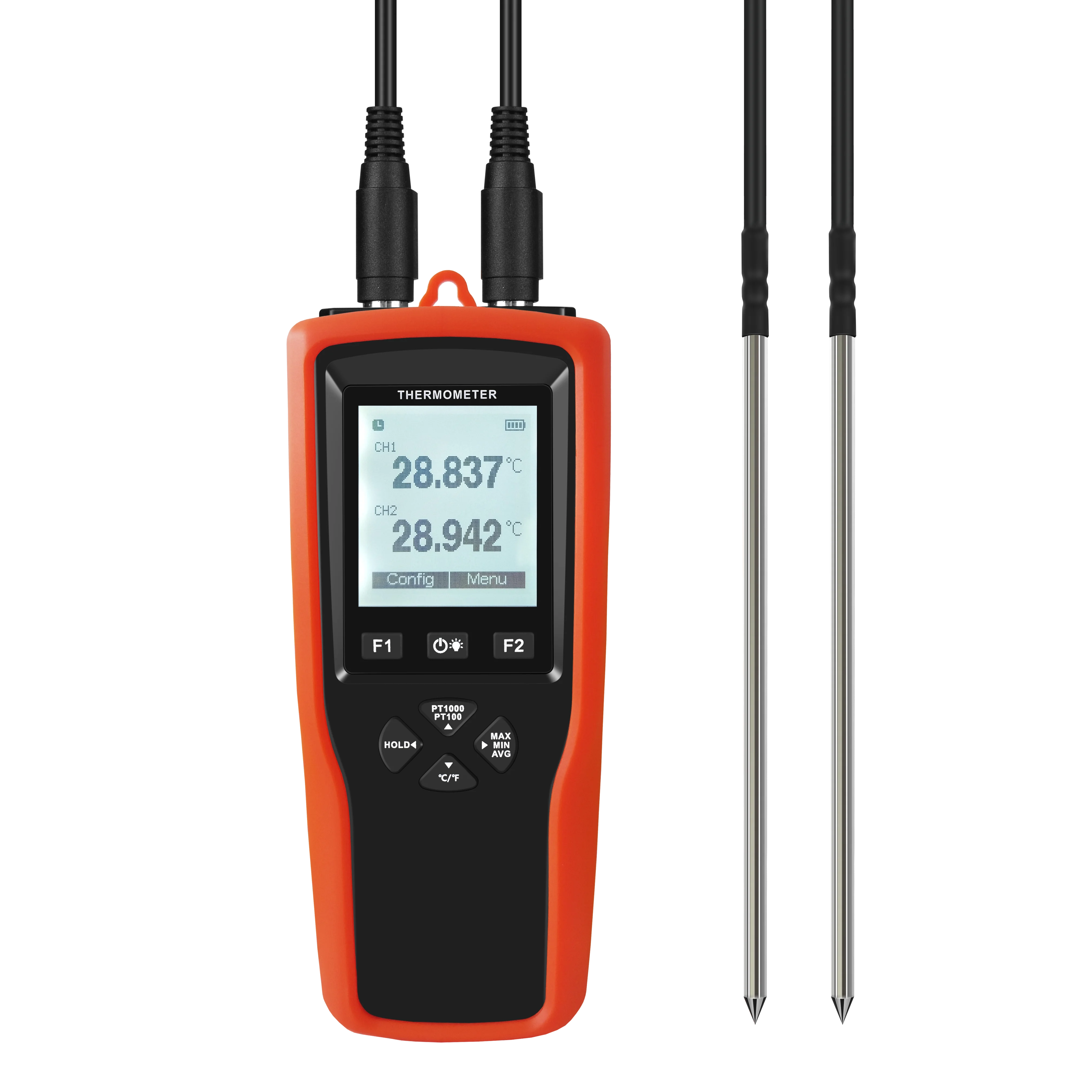 YET-720 Dual-Channel Digital Thermometer PT100/PT1000 Platinum Resistance  S Plastic LCD for Industrial Use OEM ODM