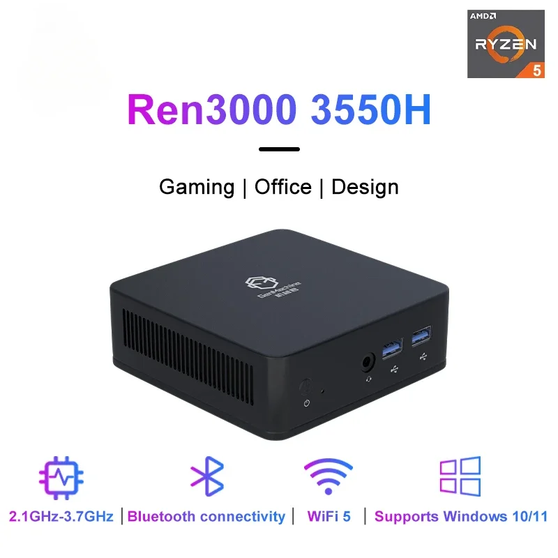 GenMachine Mini PC AMD Ryzen 5 3550H CPU Windows 10/11 Ren3000 3550H DDR4 8GB 256GB 16GB 512GB WIFI5 AMD NUC pc gamer computer