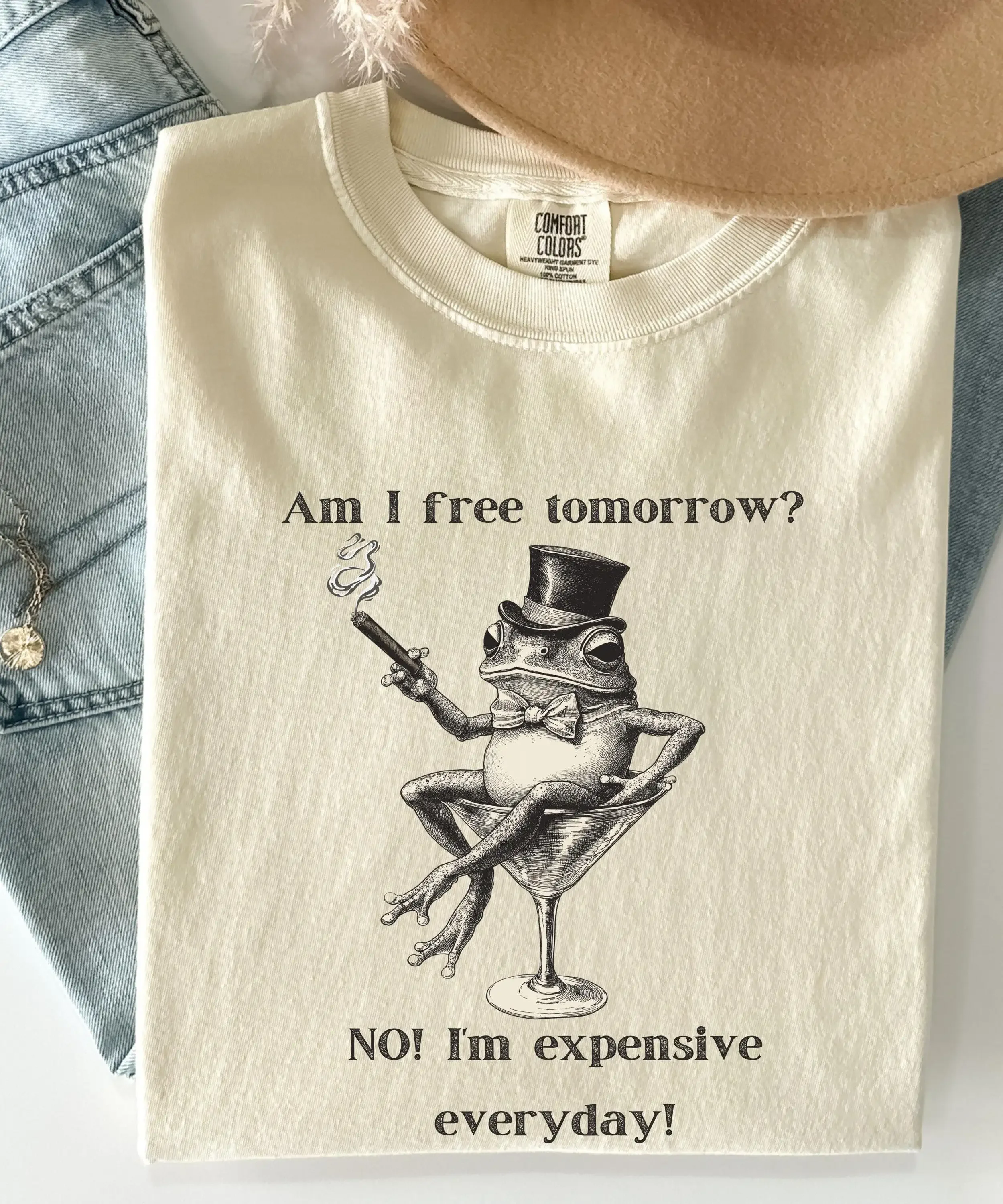 Funny Frog T Shirt I m expensive cocktail Sarcastic Humor Quirky Martini tee Sassy