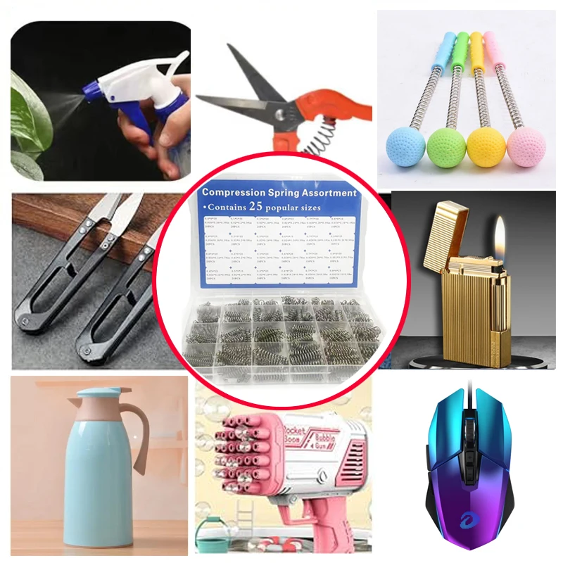 Kit combinato di molle di compressione da 420 pezzi, 24 diverse dimensioni in acciaio inossidabile, negozi e riparazioni domestiche