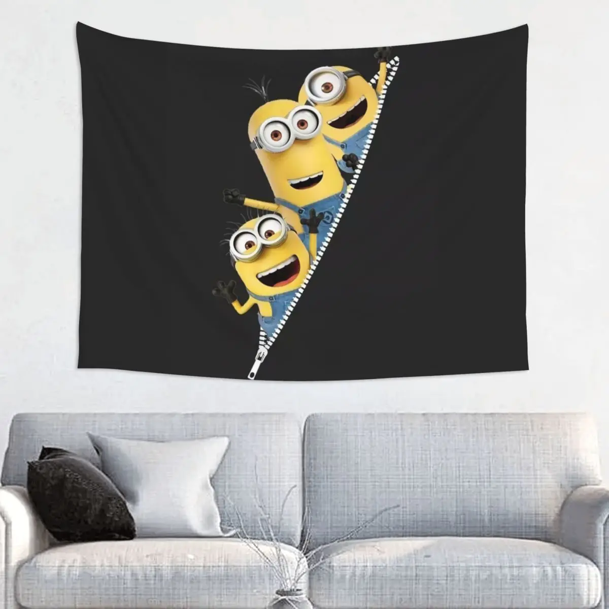 Custom Minions Anime Cartoon Tapestry Home Decor Hippie Wall Hanging Tapestries for Living Room