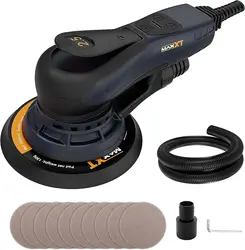 MAXXT Electric 2.5mm Random Orbital Sander Palm Sander with Brushless Motor 6Inch Sanding Pads Central Vacuum Sanders