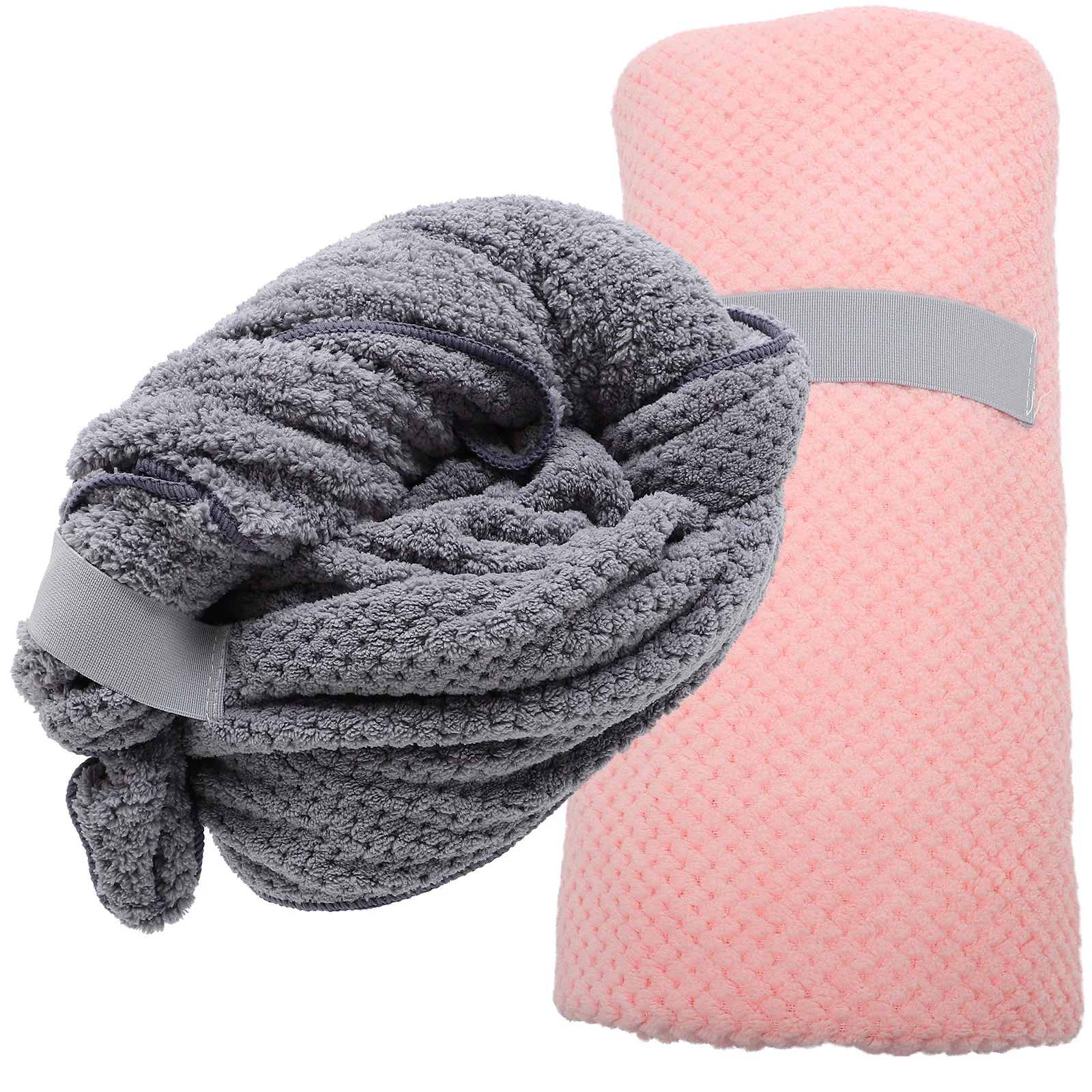 

2pcs Quick Dry Hair Towel Wrap For Women Fast Drying Hair Drying Cap Absorbent Coral Fleece Shower Head Towel Lightweight Travel