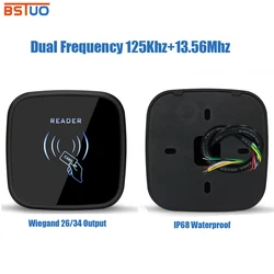 Lector de tarjetas inteligentes, lector de tarjetas de doble frecuencia, RFID, resistente al agua, 125Khz, 13,56 Mhz, interfaz Wiegand 26 34, Control de acceso de puerta