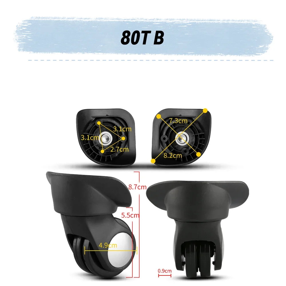 For Samsonite 80T Universal Wheel Replacement Suitcase Rotating Smooth Silent Shock Absorbing Wheel Accessories Wheels Casters