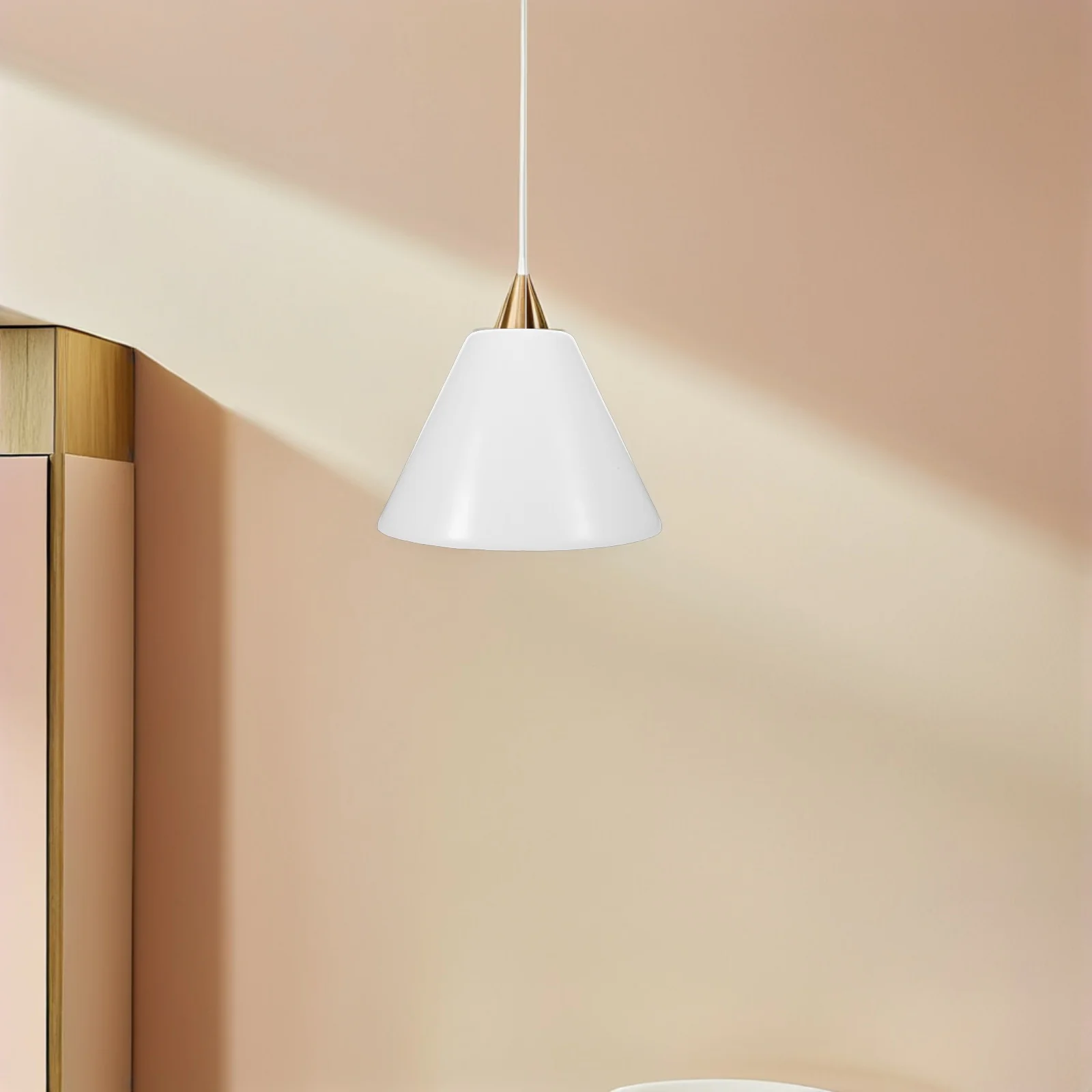 

Round Glass Lampshade 6.48x4.52x4.52in Vintage Style Red White Design Retro Hanging Lamp Shade for Living Room Cafe Pendant