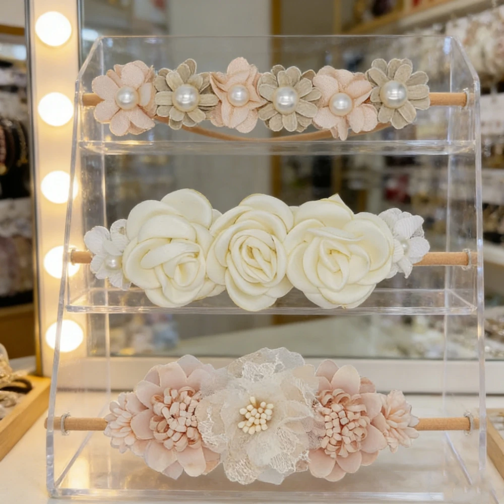 

Набор из 3 цветочных повязок для волос: супермягкие и эластичные нейлоновые повязки с цветочным узором, эластичные аксессуары для волос, подарочный набор