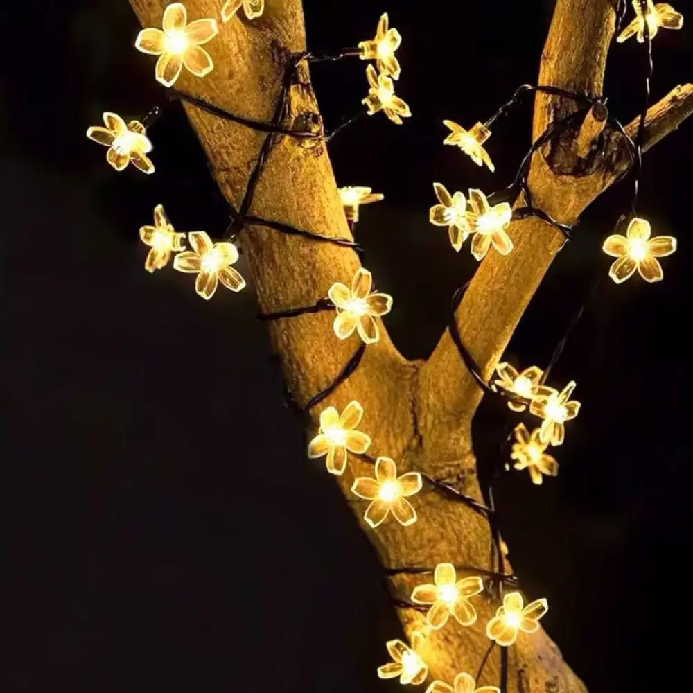 LED Solar Cherry Blossom Fairy Lights Waterproof Outdoor Decoration Lamp For Garden Patio Backyard Christmas Party Decor