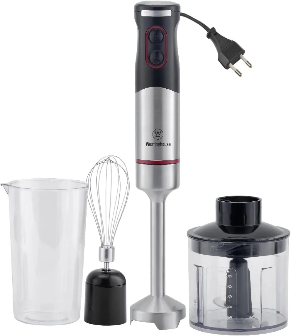 

220 Volt Hand Blender 1000W - 3 in 1 Hand blender includes blending shaft, 500 ml chopper bowl, 700 ml beaker and whisk-220V