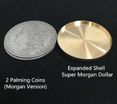 Expanded Shell (Super Morgan Dollar Version) Appearing/Disappearing Magic Trick Close Up Coin Magie Propscoin Magia Accessories