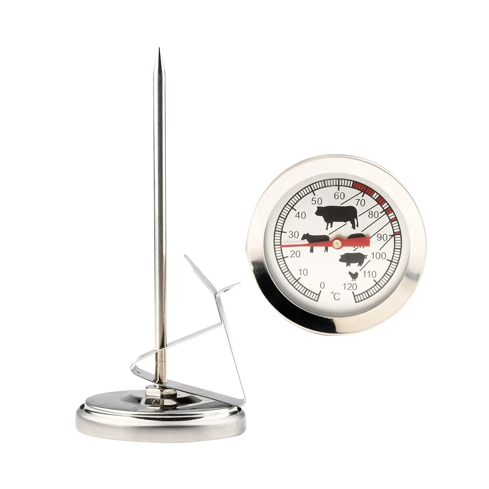 Probe Thermometer Kitchen Tools Cooking Temperature Meter 0-120℃ Milk Coffee Food Meat Gauge Stainless Steel