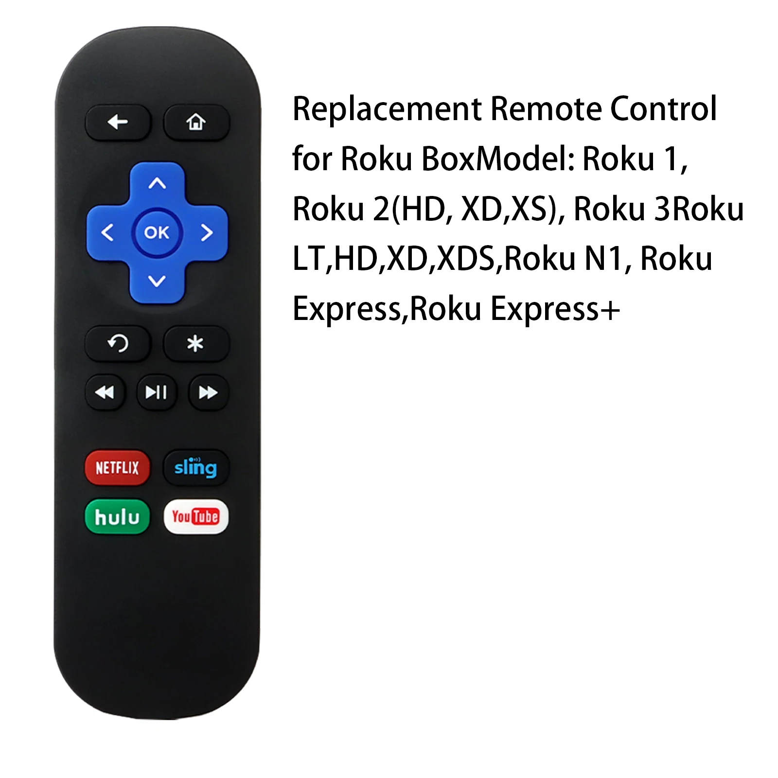 1 زوج استبدال التحكم عن بعد استخدام ل Roku TV فك التشفير 1 2 HD Netflix حبال Hulu اختصار زر تحكم الاستخدام مباشرة